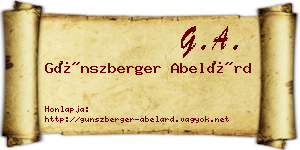Günszberger Abelárd névjegykártya
